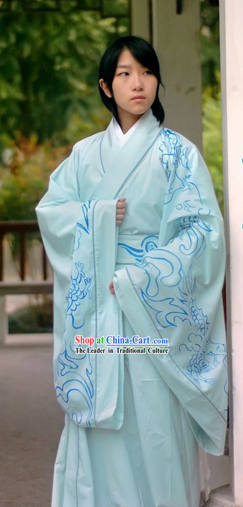 Chinese Ornate Dragon Robe National Clothing Complete Set for Men