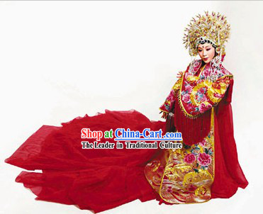 Ancient Chinese Empress Wedding Dress and Phoenix Crown Complete Set