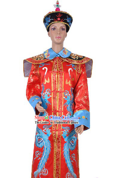 Chinese Qing Dynasty Empress Costumes and Hat Set