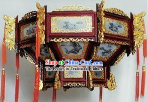 39 Inches Large Chinese Classical Ceiling Wooden Palace Lantern