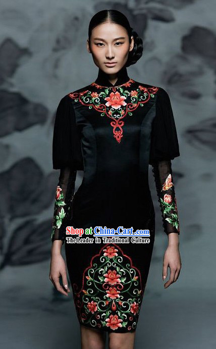 New Style Chinese Cheongsam Evening Dress