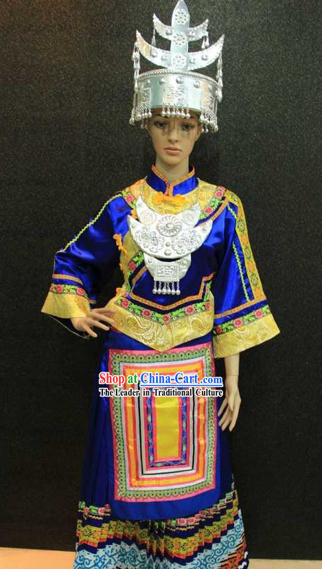 Chinese Miao Ethnic Costumes and Hat