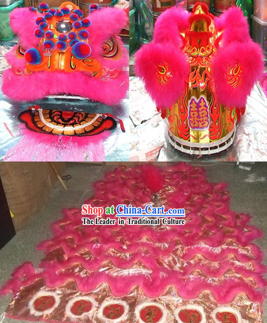 Supreme Traditional Chinese Wedding Ceremony Lion Dance Costume Complete Set