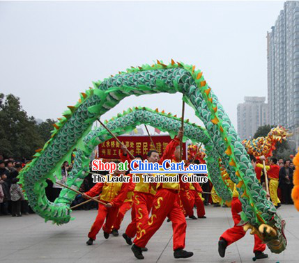 18 Meters Long Beijing Green Dragon Dance Costume for Sale