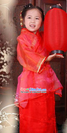 Traditional Chinese New Year Hanfu Clothing for Kids