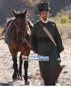 Ancient Chinese Song Dynasty Government Official Costume and Hat for Men