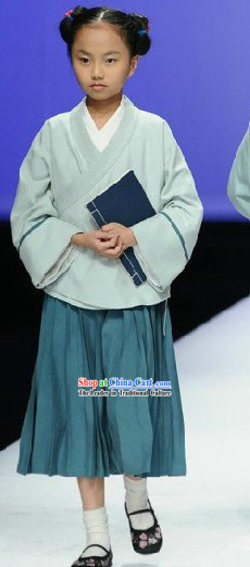 Chinese Classic Hanfu Clothing Complete Set for Kids