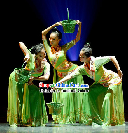 Chinese Picking Mulberry Leaf Dance Costume for Women