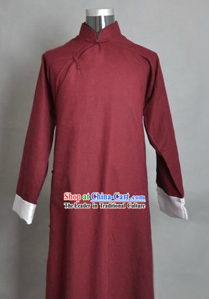 Traditional Chinese Minguo Time Old Shanghai Lu Xun Robe for Men