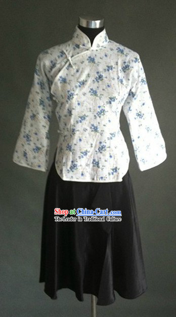 Traditional Chinese Minguo Time Old Shanghai Five Four Student Costume for Women