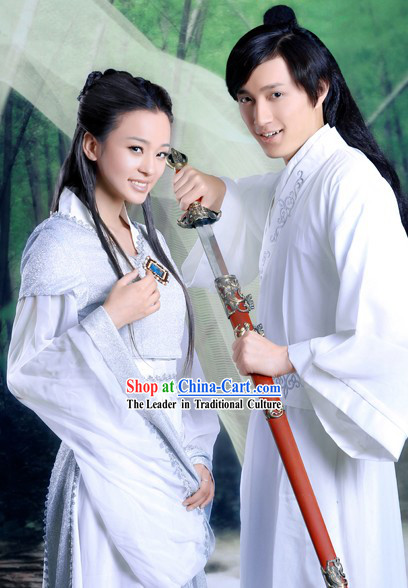 Ancient Chinese Swordsman Couple Two Complete Sets for Men and Women