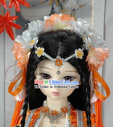 Ancient Chinese Palace Princess Hair Accessories and Long Wig