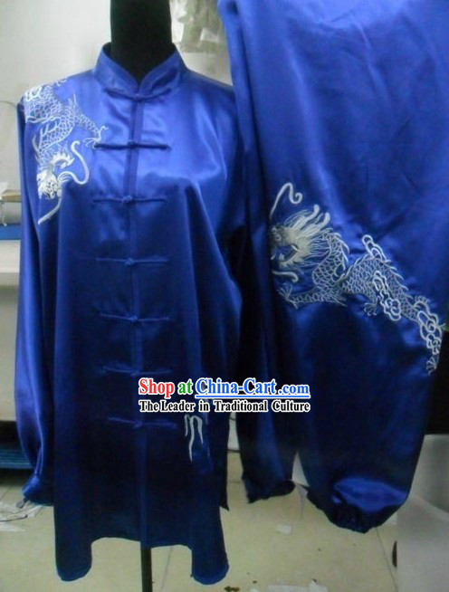 Chinese Traditional Silk Dragon Tai Chi Costumes for Men