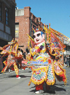 Traditional Chinese Taiwan Folk Culture Costumes Shen Jiang Cai Jie God Caijie Complete Set