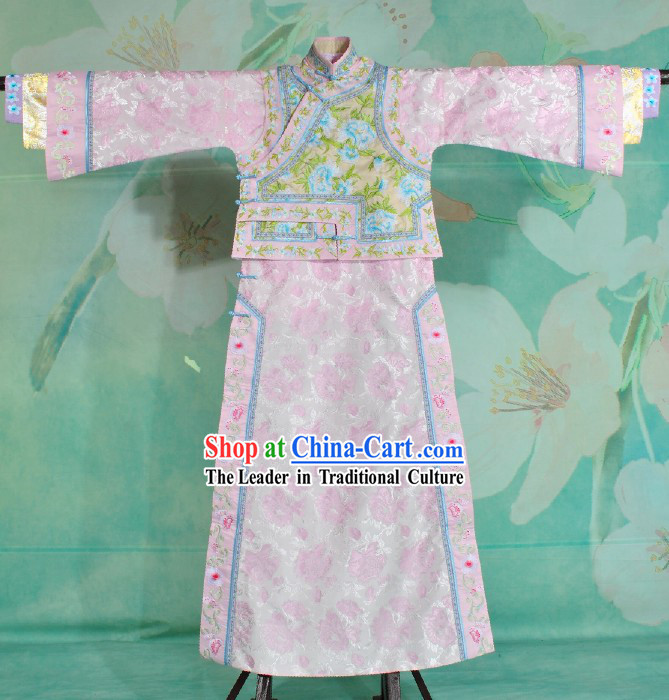 Qing Dynasty Princess Imperial Embroidered Clothing Complete Set