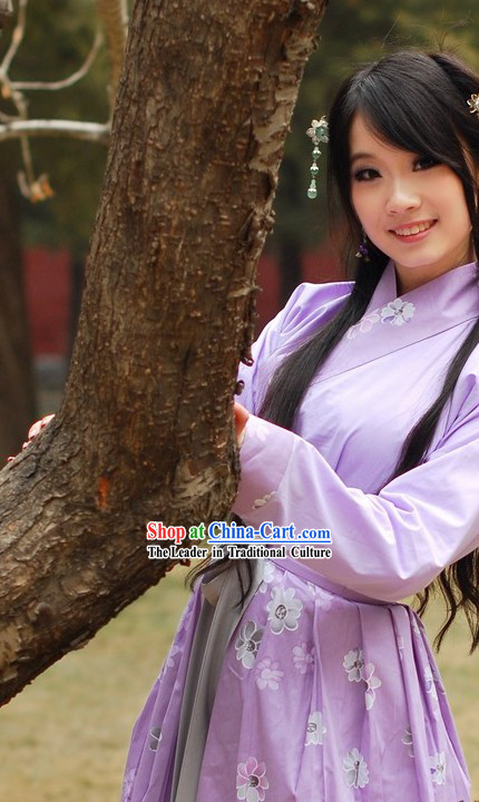 Traditional Chinese Women Oriental Dance Clothes Purple Hanfu Adult Cosplay  Cute