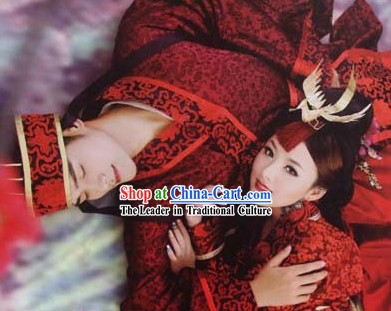 Ancient Chinese Wedding Dresses Two Sets for Men and Women