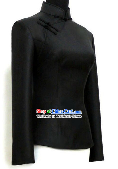 Minguo Time Black Tang Suit for Women