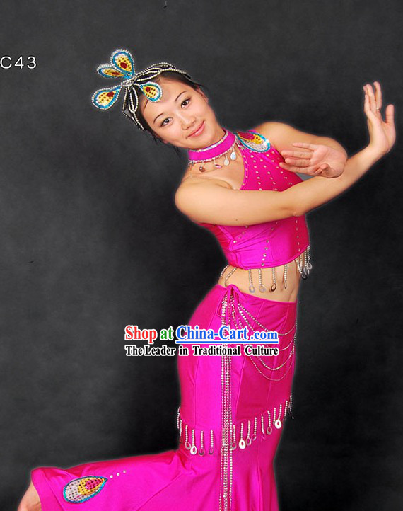 Traditional Chinese Dai Minority Dance Costume for Women