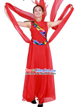 Stage Performance Han Minority Long Ribbon Dance Outfit for Women