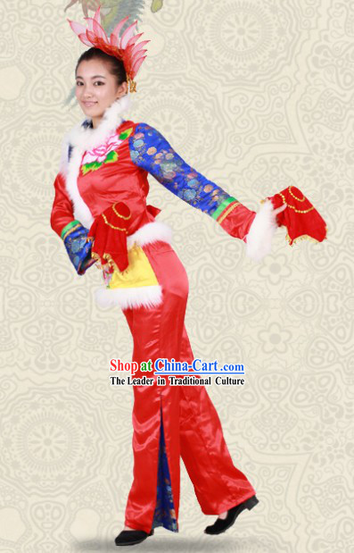 Han Minority Peony Dance Costumes for Women