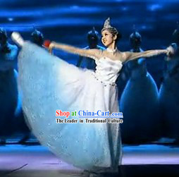 Spring Music Colour Transition Dance Costumes and Headpiece for Women