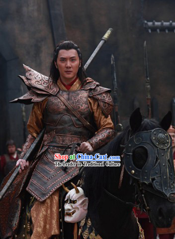 Chinese Costume Period of the Northern and Southern Dynasties Lanling Wang Ancient General Armor Costumes for Men