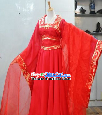 Ancient Chinese Classic Red Wedding Dress for Women