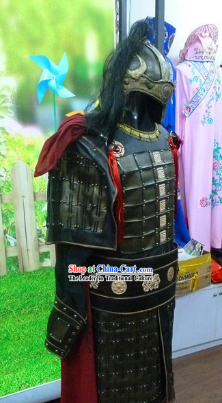 Ancient Chinese General Armor Costumes and Helmet for Men