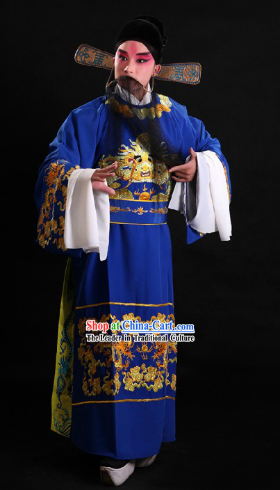 Traditional China Peking Opera Official Costume and Hat for Men