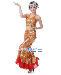 Traditional Chinese Dai Minority Dance Costumes for Women