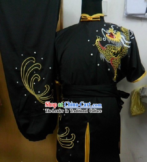 Traditional China Dragon Short Sleeves Kung Fu Uniforms for Men