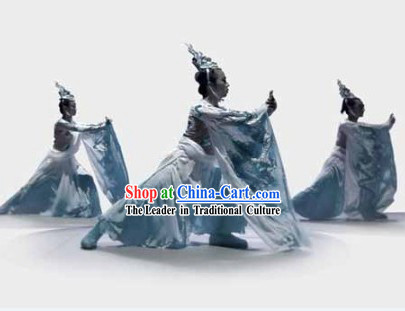 Wudang Mountain Tai Chi Performer Costume and Head Pieces for Men