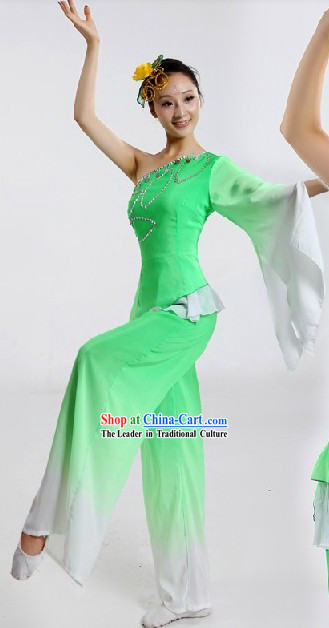 Chinese Spring Festival Celebration Jasmine Flower Dance Costumes and Hair Accessories