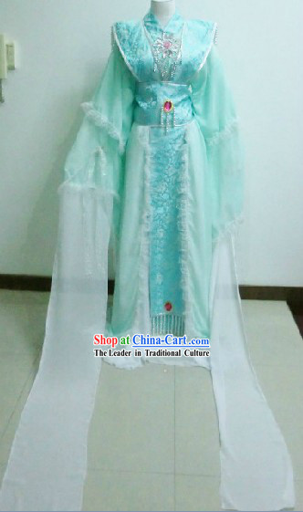 Ancient Chinese Light Blue Dancing Queen Costumes