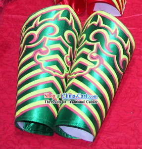 Green Professional Competiton and Performance Dragon Dancer and Lion Dance Legs Wrappings