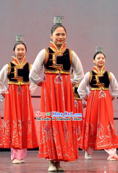 Traditional Chinese Korean Dance Costumes and Headwear for Women