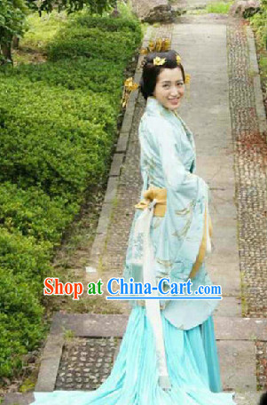 Chinese Han Dynasty Princess Outfit and Headwear Complete Set