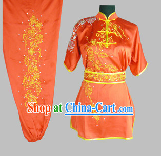 Chinese Classical Embroidery Kung Fu Competition Dresses Complete Set