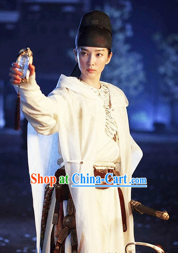 White Dramatic Style Official Costumes and Hat Complete Set