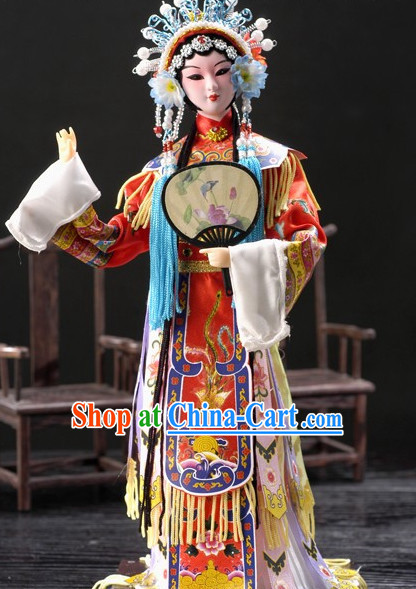 5'' Mini Q Version Chinese Peking Opera Performer Silk Figurine Yang Guifei 