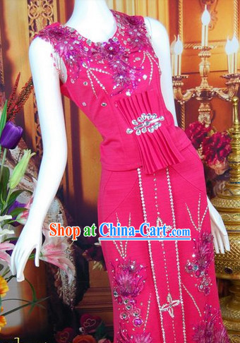 Southeast Asia Traditional Thailand Evening Dress for Women