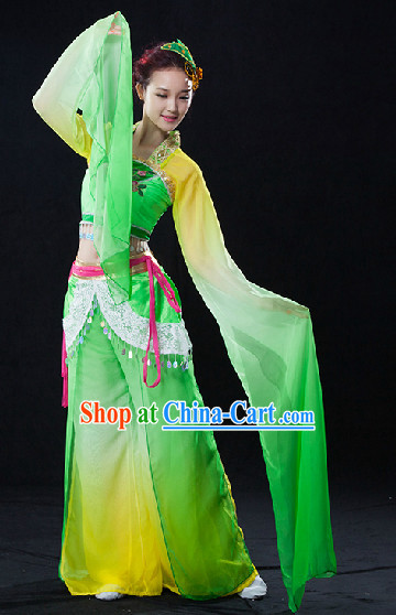Long Water Sleeves Classical Dance Costumes Complete Set for Women