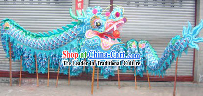 Blue Color Handmade China Chongqing Dragon Dancing Costumes Complete Set