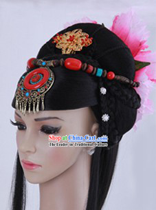 Ancient Chinese Imperial Palace Empress Long Wig and Hair Pieces
