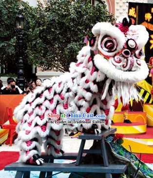 Tiger Stripe Handmade and Painted Hok San Lion Dance Costumes Complete Set