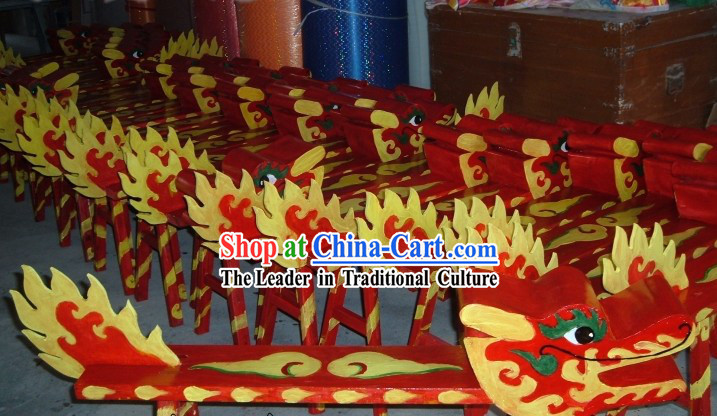 Traditional Chinese Handmade Kung Fu Dragon Dance Wooden Benches
