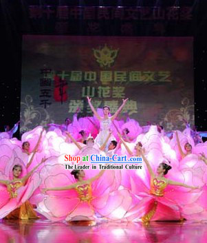 Flower Petal Group Dance Costumes and Headdress Complete Set