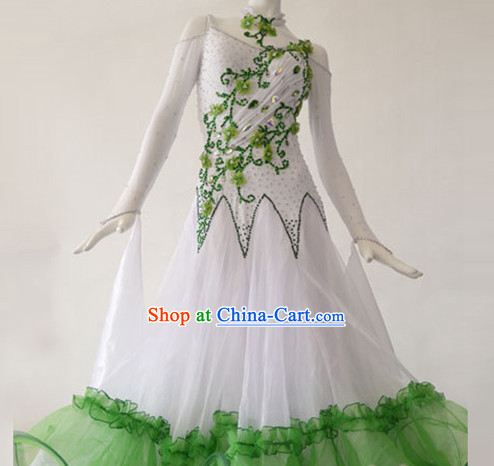 Special Custom Make Ballroom Dance Embroidered Costumes for Women