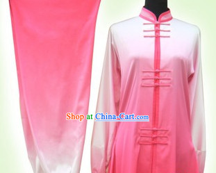 Short Sleeves Color Change Silk Martial Arts Competition Clothes